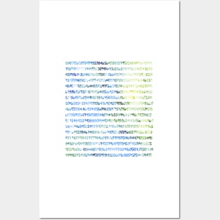 Digits of Pi (Green & Blue) Posters and Art